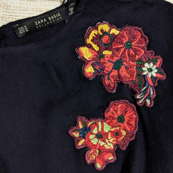 Zara Navy Blue Embroided Jumpsuit - Picture 5 of 6